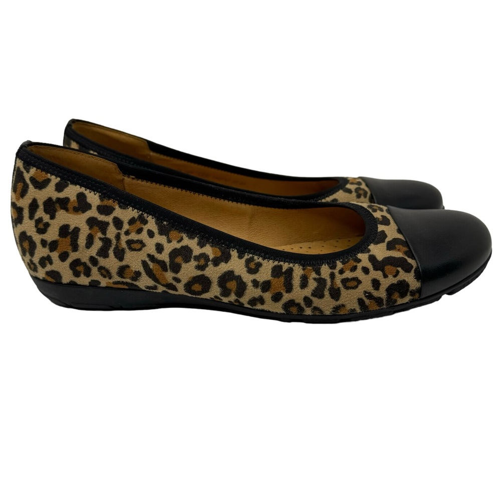 Gabor Hovercraft Leopard Print Cap Toe Ballerina Flats